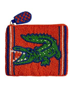 Florida Gators Football Game Day Coin Purse, Beaded Alligator Coin Purse
